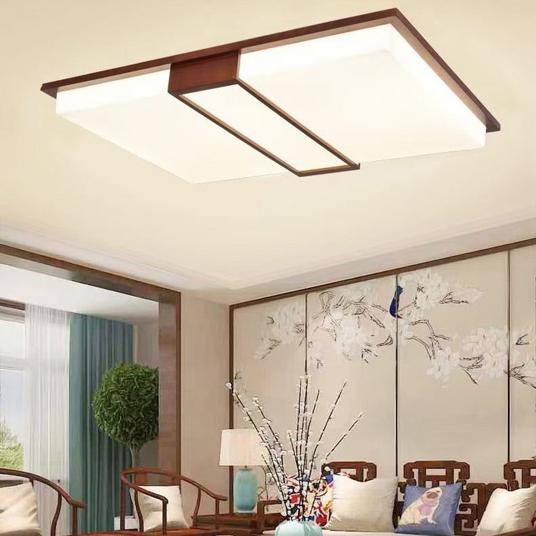 New Chinese style living room lamp rectangular hall lamp Chinese wind Led ceiling lamp