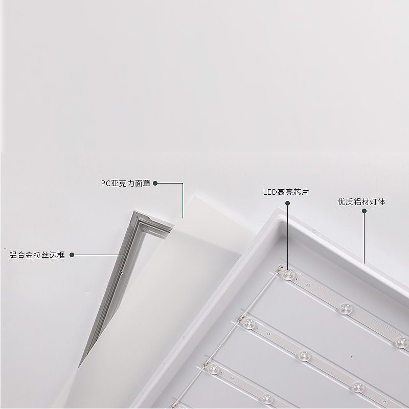 Flat panel light embedded square office LED panel light