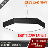 Solid hexagonal black edge highlighted indoor bedroom living room LED pendant lamp