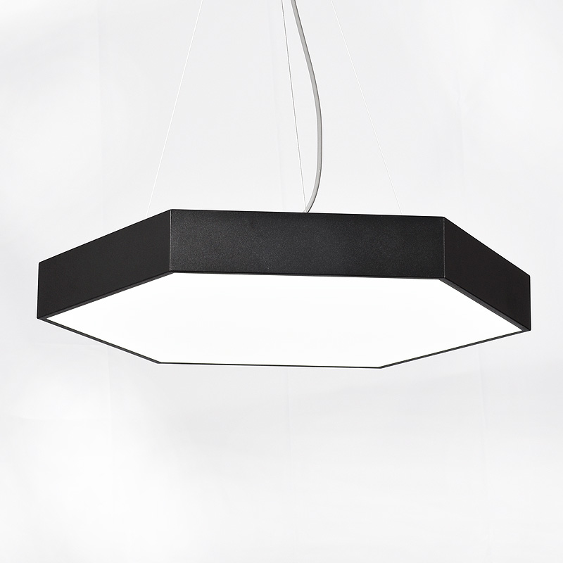 Solid hexagonal black edge highlighted indoor bedroom living room LED pendant lamp