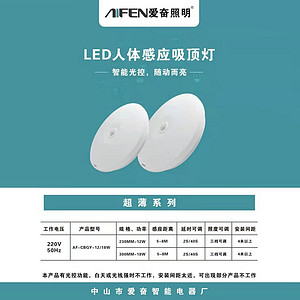 Ultrathin series LED human body induction ceiling lamp