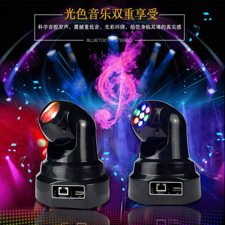 Mini Bluetooth Music Moving Head Lights