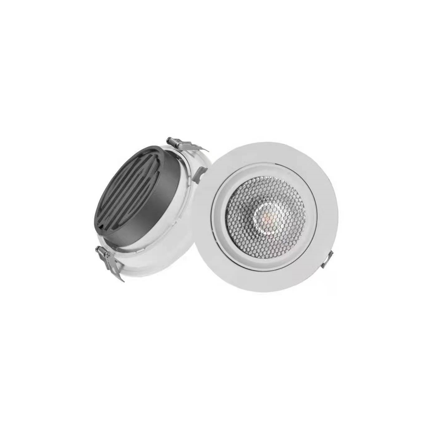 Built-in led downlight in living room hallway