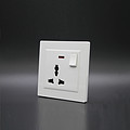 Three-hole switch socket with indicator light three-plug square hole panel