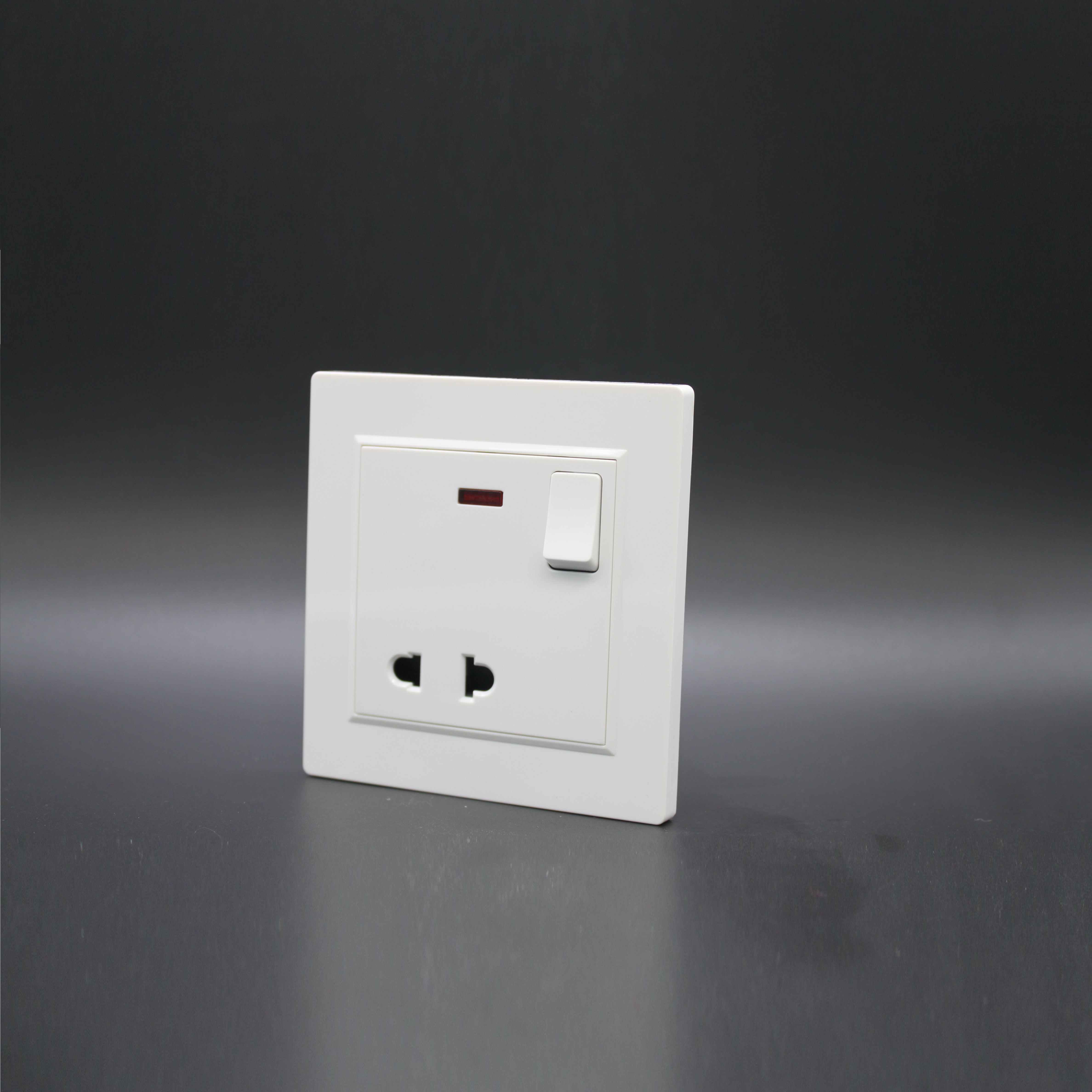 Three-hole switch socket with indicator light three-plug square hole panel