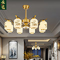 Simple Chinese light luxury living room dining room invisible fan chandelier