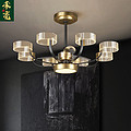 Nordic postmodern light luxury living room dining room bedroom frequency conversion fan chandelier