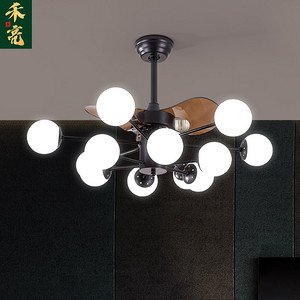 Simple and modern Nordic living room dining room LED ceiling fan light