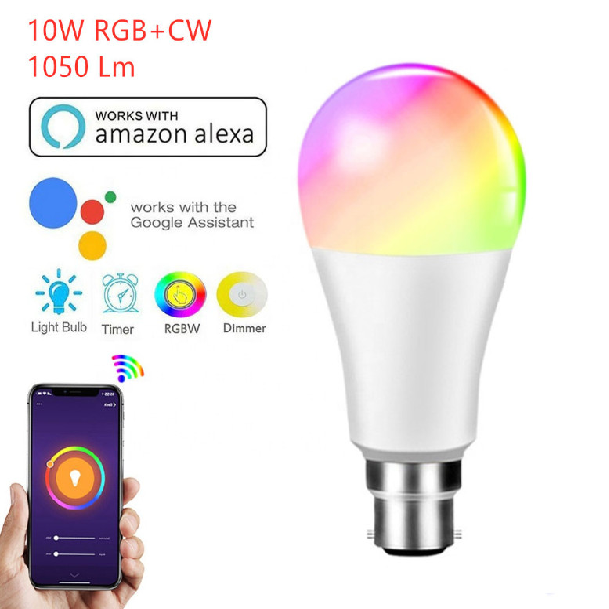 10W remote control RGB+CW adjustable color bulb lamp