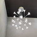 Glass Transparent Trumpet Flower Chandelier