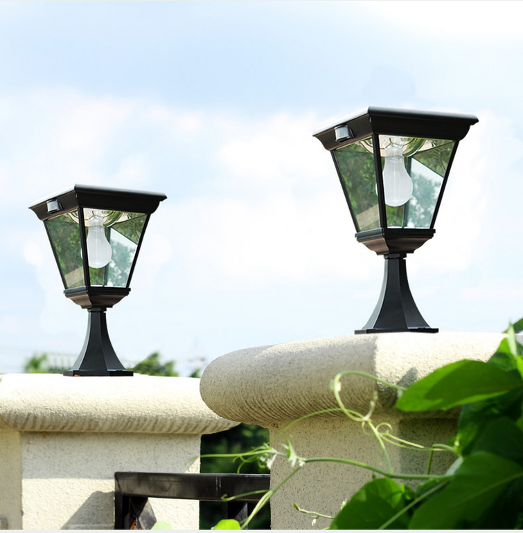 solar light garden light pillar lamp sense light with PIR