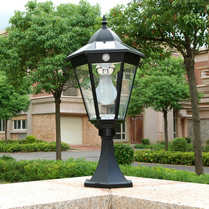 solar light garden light pillar lamp sense light with PIR