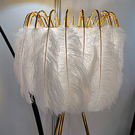 Simple light luxury annular indoor household living room feather floor lamp