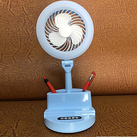 Home bedroom desk blue fan table lamp