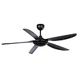 Black vintage commercial five-leaf ceiling fan with light for dining room home fan