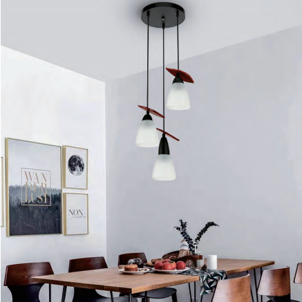 Personality and creative postmodern frosted glass board dining chandelier