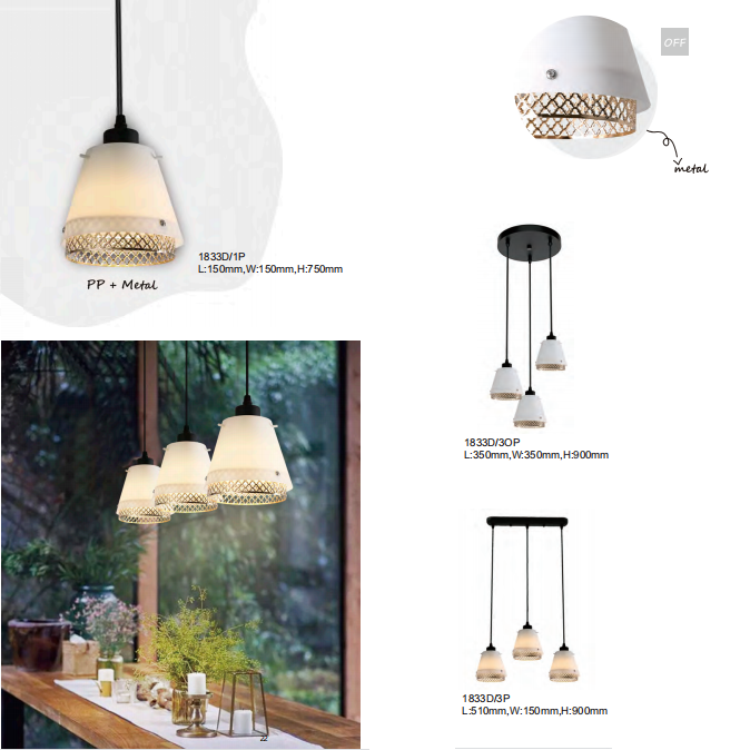 Nordic modern simple cafe restaurant metal LED dining chandelier