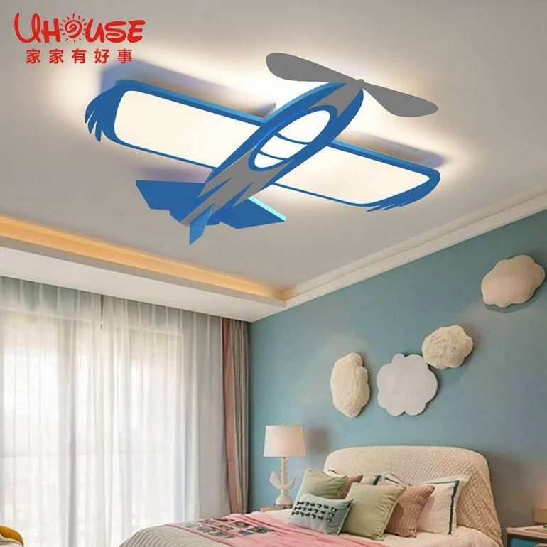 LED eye care cartoon children bedroom rocket simple ceiling light