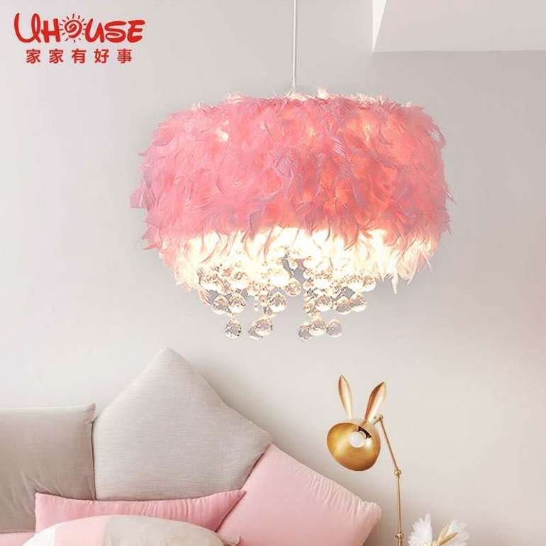 Eye-protection LED ceiling light for girls and children's room lamps and feather lighting