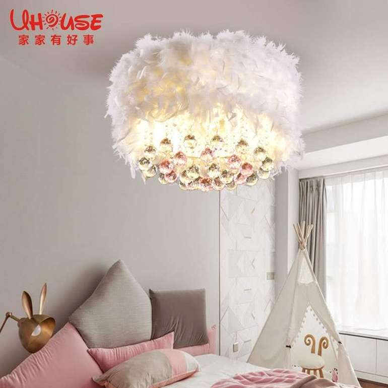 Eye-protection LED ceiling light for girls and children's room lamps and feather lighting