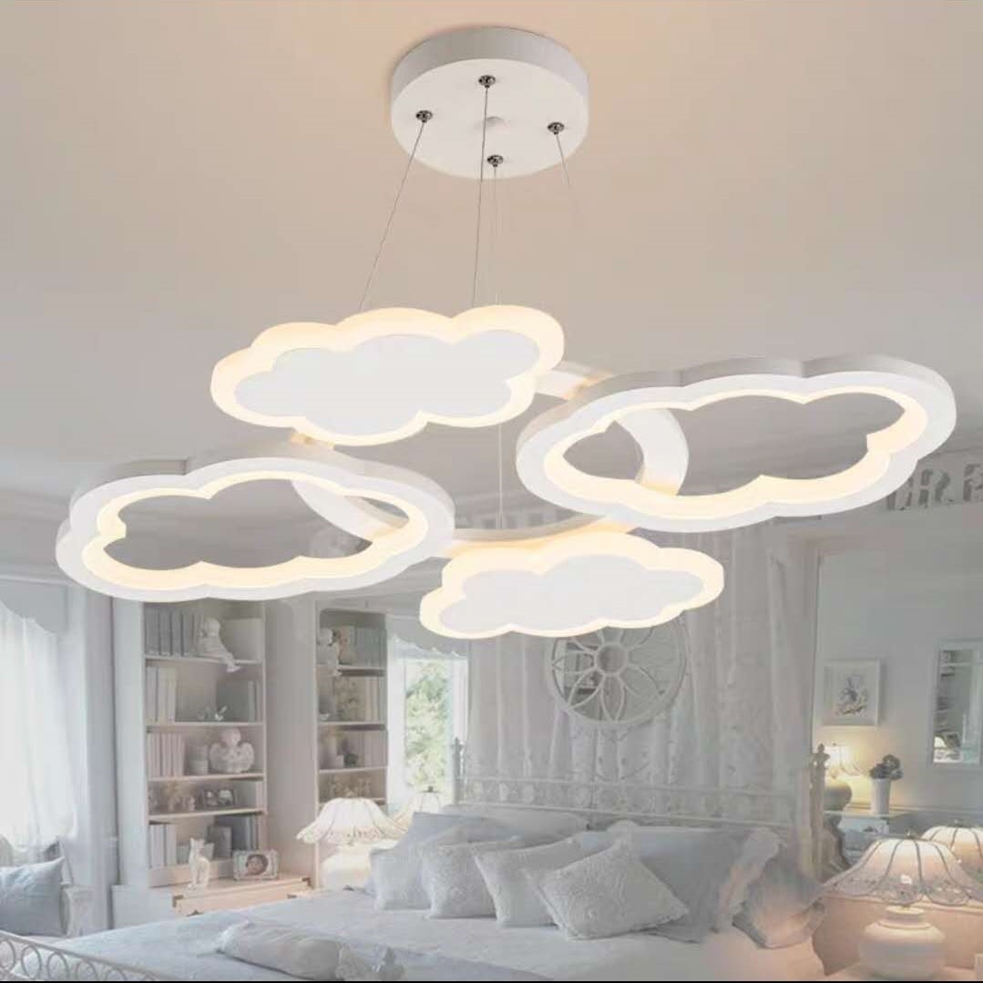 Simple Nordic bedroom children's room engineering decorative lamp cloud chandelier