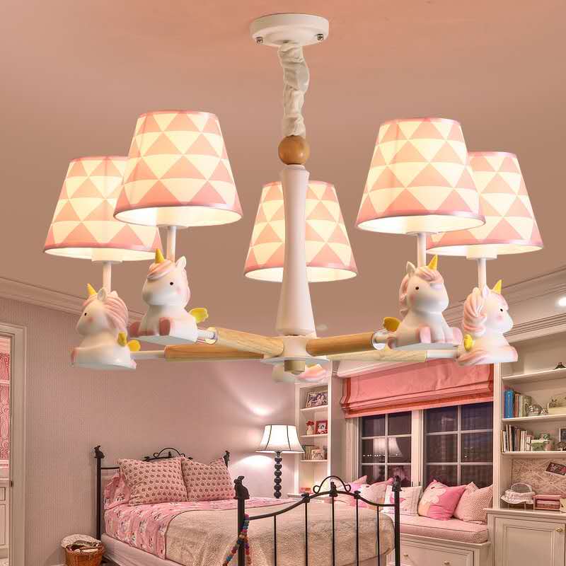 Northern Europe simple warm living room children's bedroom pony personality chandelier