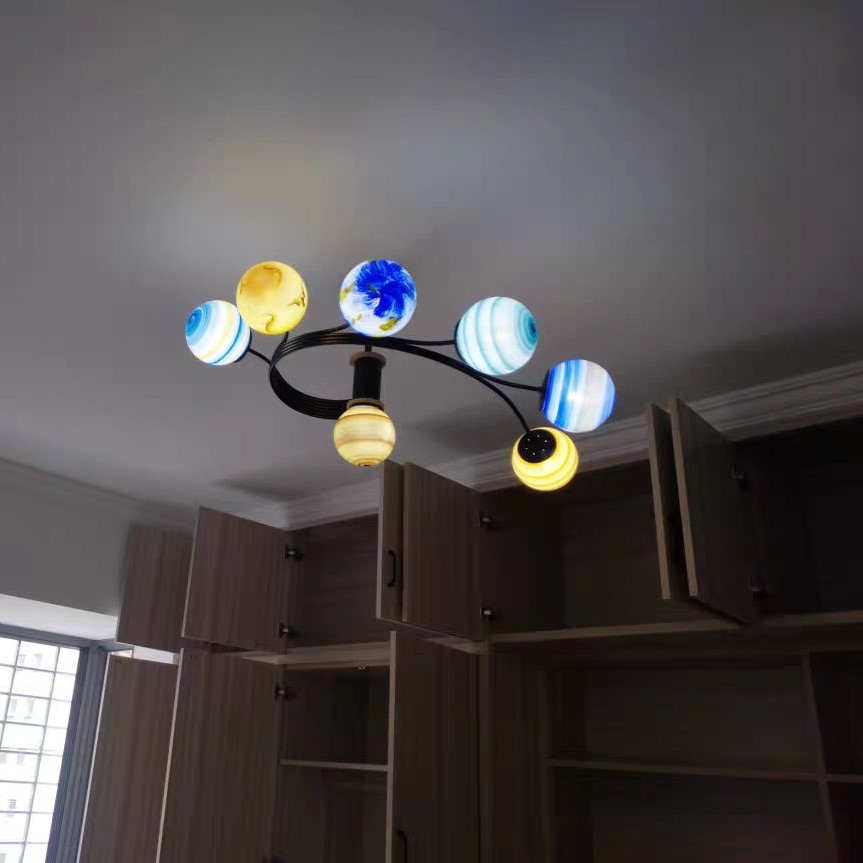 Creative cartoon universe personality children bedroom space star ceiling light