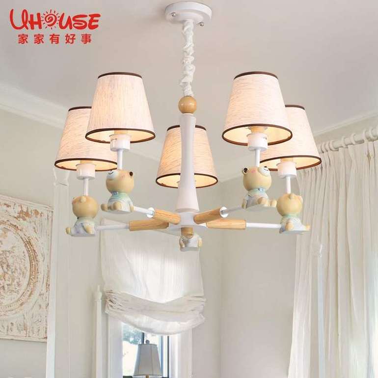 Children's bedroom Nordic cartoon creative cute little animal chandelier