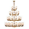 New Chinese style villa duplex building living room modern engineering hotel chandelier