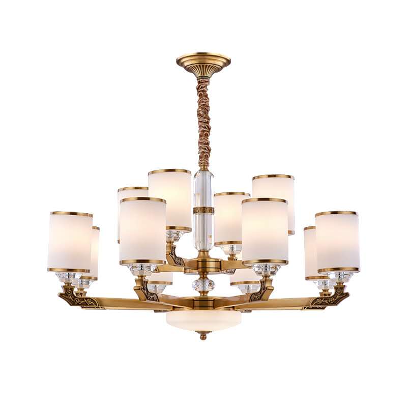 New Chinese style living room full copper atmosphere light luxury dining room bedroom chandelier