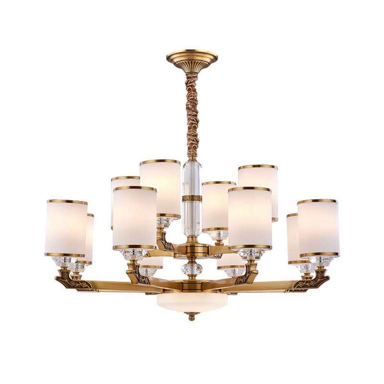 New Chinese style living room full copper atmosphere light luxury dining room bedroom chandelier