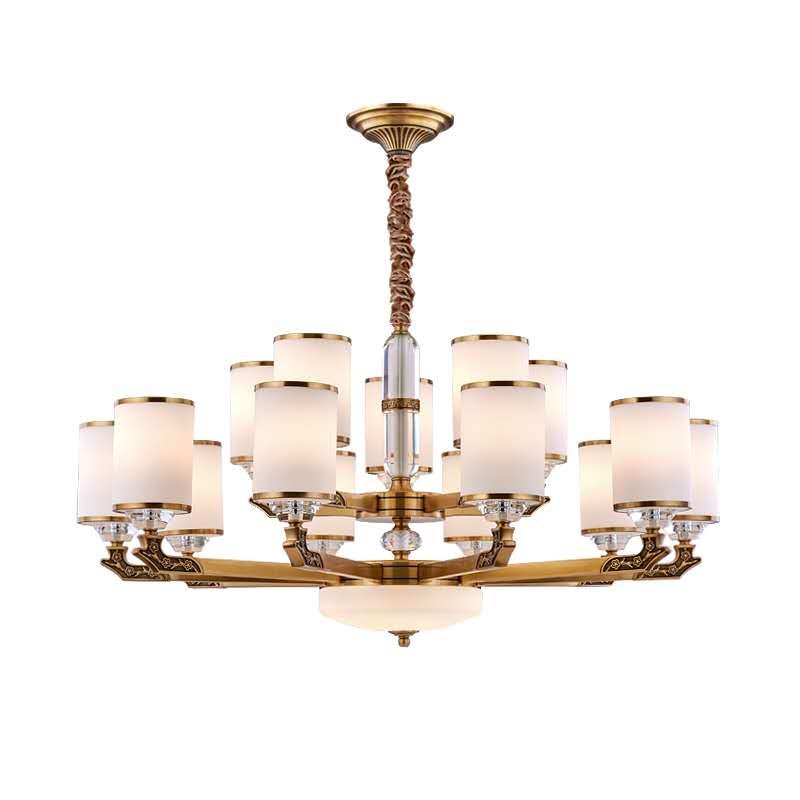 New Chinese style living room full copper atmosphere light luxury dining room bedroom chandelier