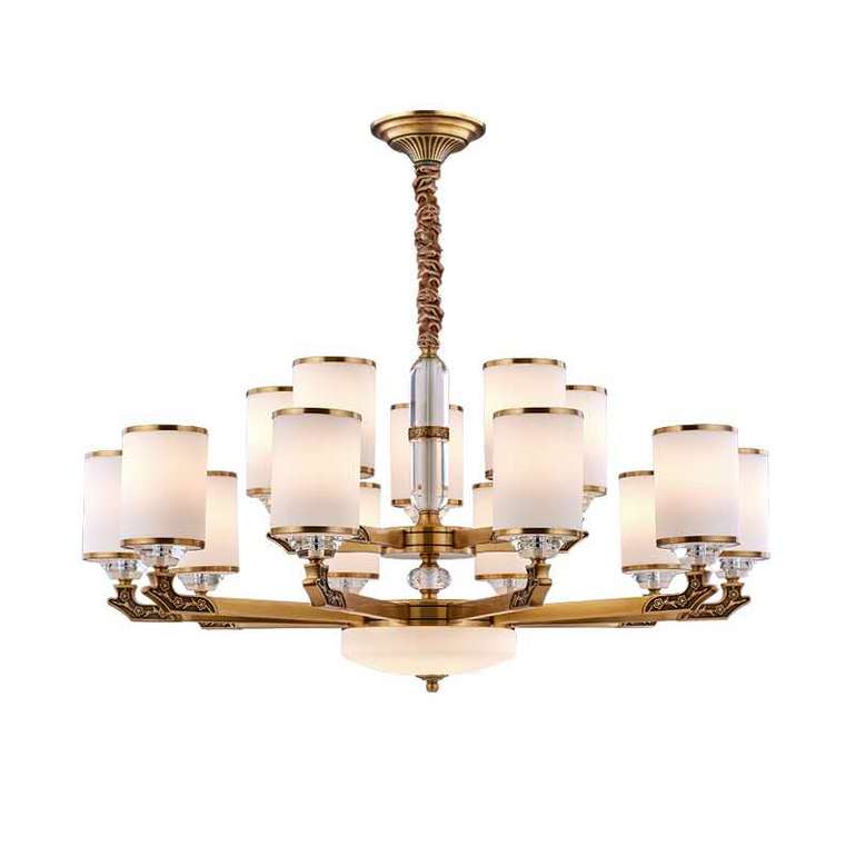 New Chinese style living room full copper atmosphere light luxury dining room bedroom chandelier