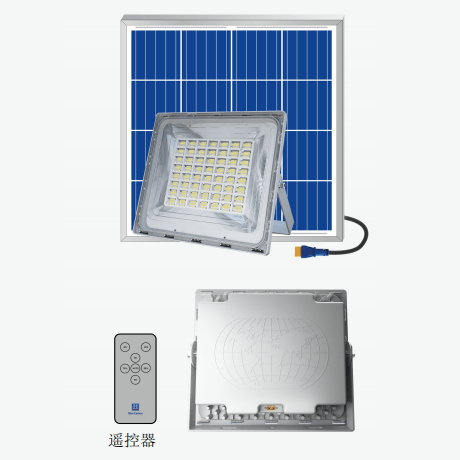 Highlight LED solar projector lamps in the courtyard of rural lighting district