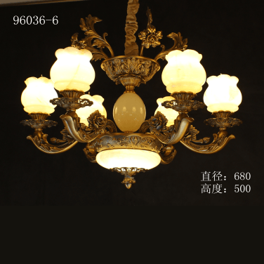 Classical Noble Indoor Yellow Dragon Jade Chandelier