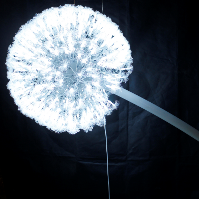 Outdoor beautiful simple and bright multi-head fine optical fiber dandelion hanging lamp