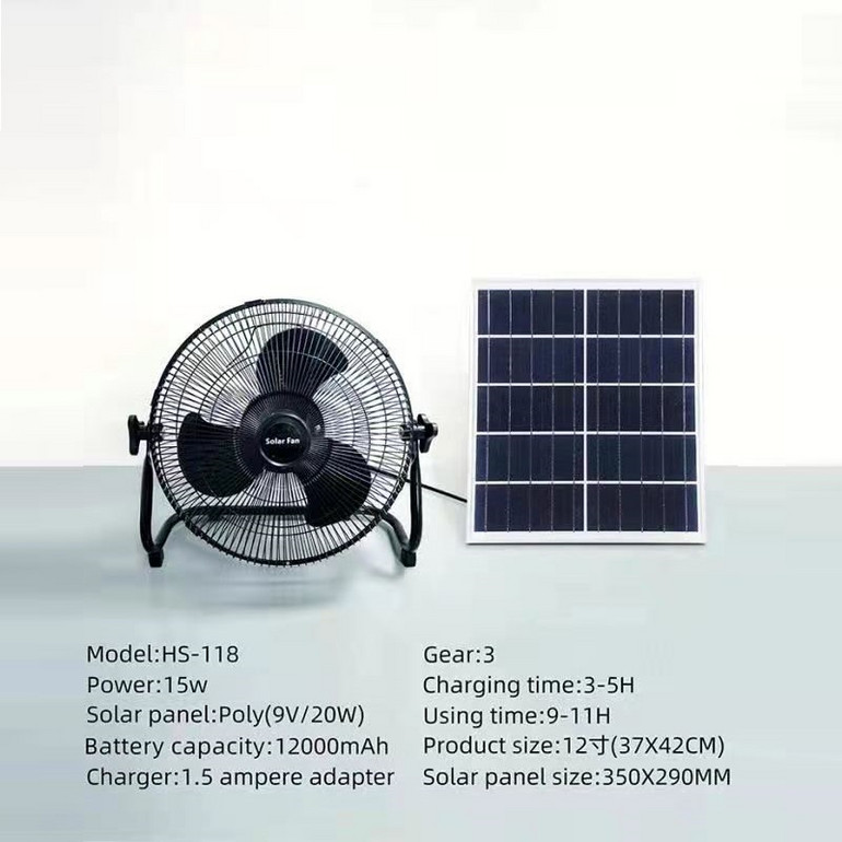 Solar electric fan