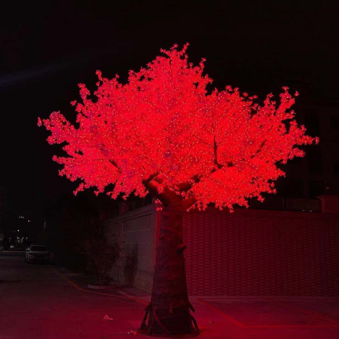 Large simulation maple leaf landscape tree lamp with night view lighting