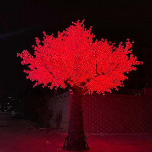 Large simulation maple leaf landscape tree lamp with night view lighting