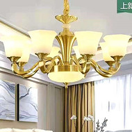 H65 brass lamp living room glass chandelier