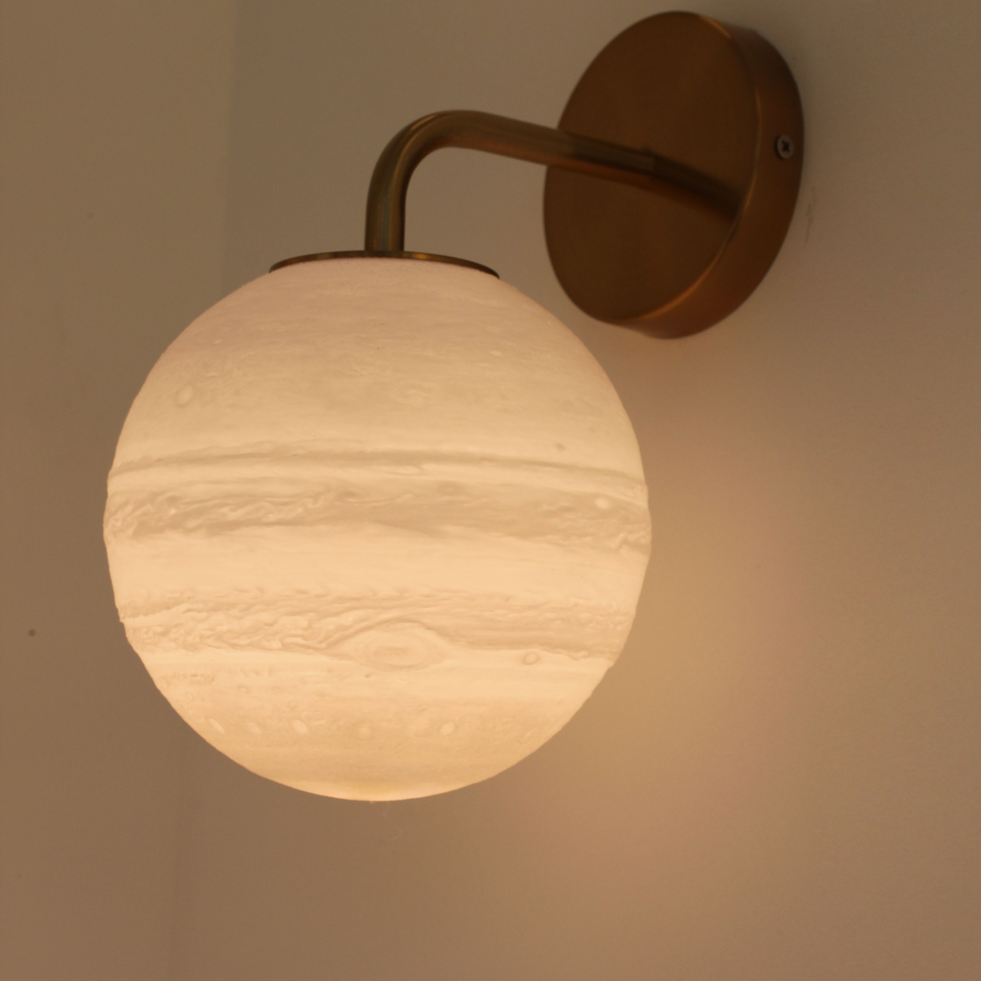 Indoor only beautiful warm light balcony porch 3D-printed Jupiter wall lamp