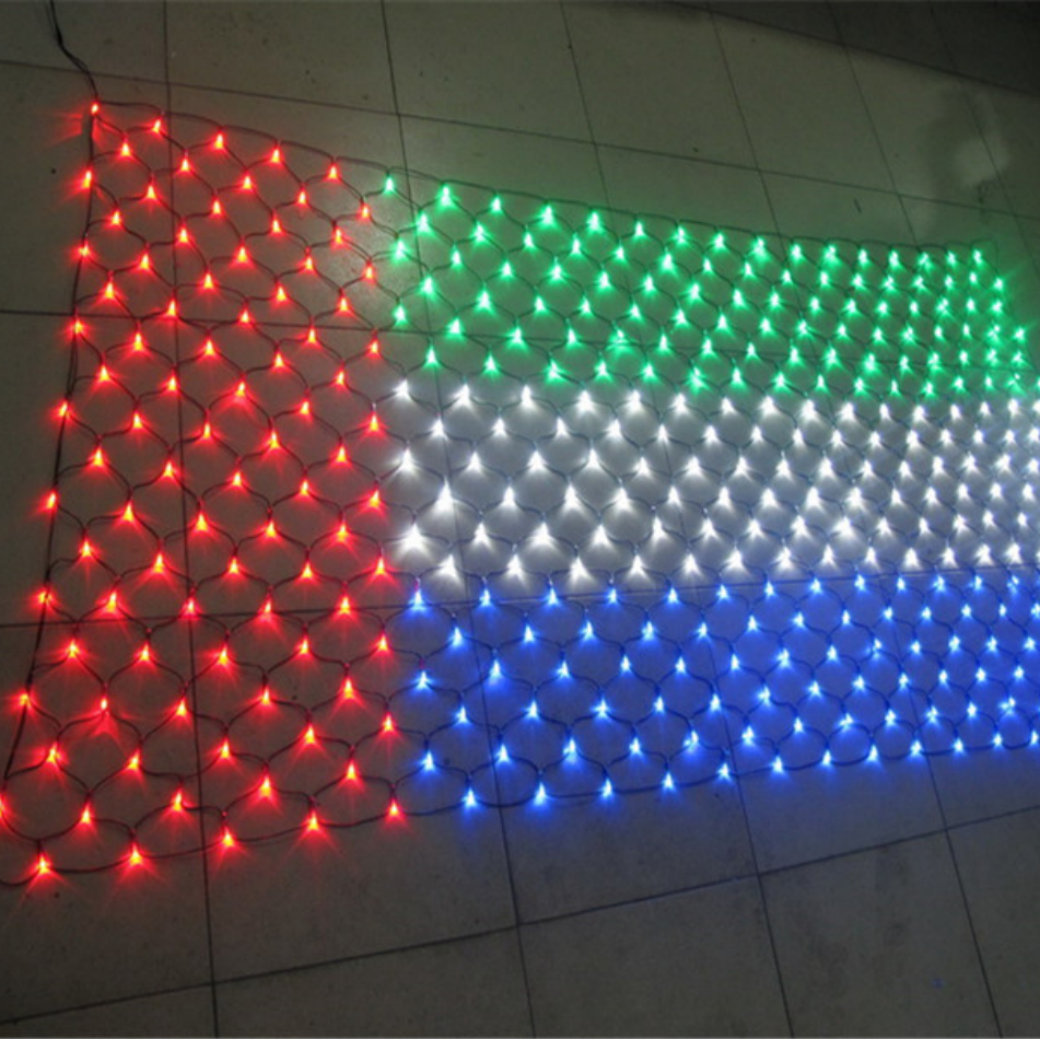 Outdoor waterproof decorative household LED flag mesh color light string