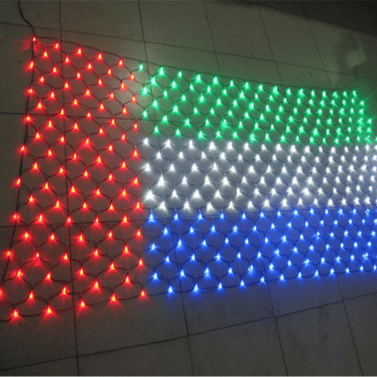 Outdoor waterproof decorative household LED flag mesh color light string