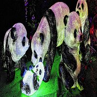 Outdoor garden garden landscape LED glowing panda lights