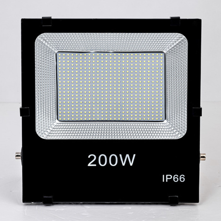 Outdoor 200W bright IP66 waterproof black steel projector lamp