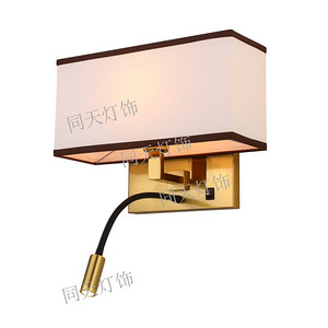 Retro style classical creative square transparent double light wall lamp