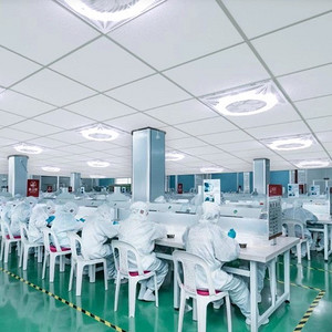 Indoor factory building highlights simple LED fan lights