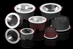 Recessed LED downlights in various colors