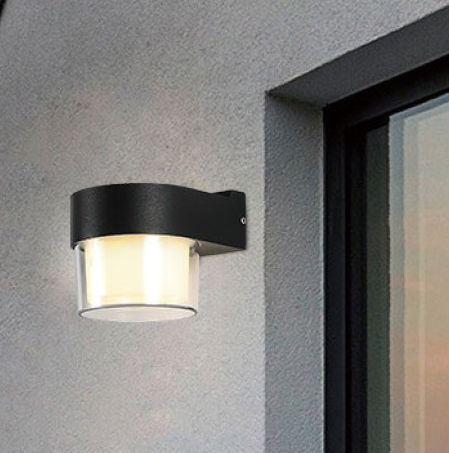 LED black simple creative community outdoor wall lamp