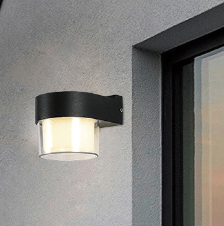 LED black simple creative community outdoor wall lamp